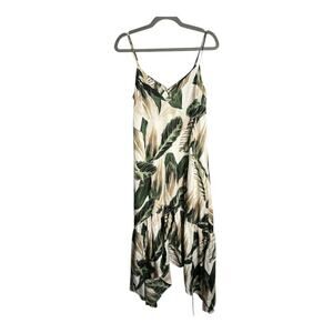 Great Jones Green White Tropical Print Strappy Maxi Dress Small